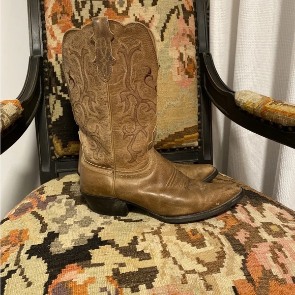 Justin Boots Shoes Justin Womens 2 In Mckayla Tan Stampede Puma Cowhide Boots L2561 1b Brown